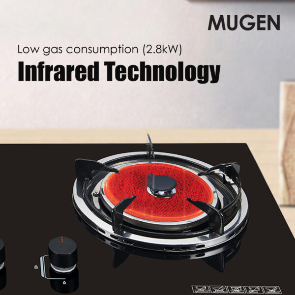 MUGEN Tempered Glass Built In Gas Hob / Tabletop Gas Cooker (7kW)