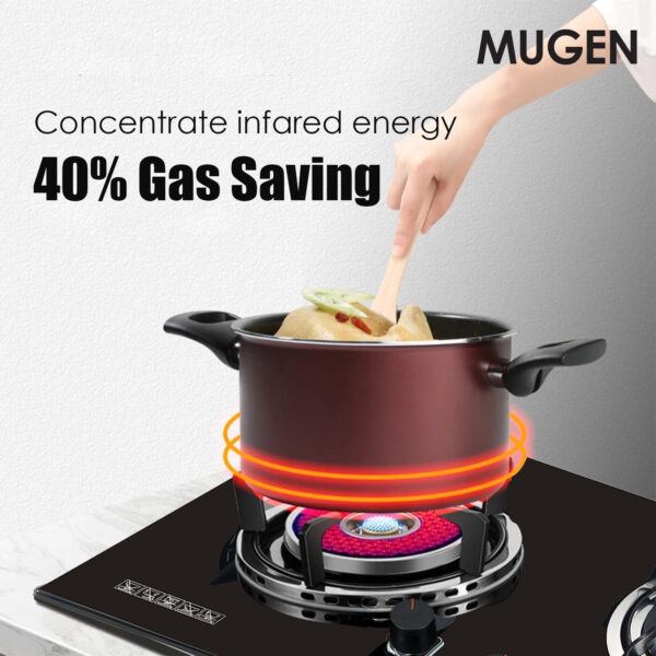 MUGEN Tempered Glass Built In Gas Hob / Tabletop Gas Cooker (7kW)