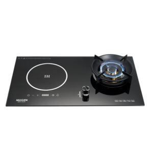 MUGEN 2 In 1 Hybrid Tempered Glass Built In Gas Hob & Induction Cooker (2200W)