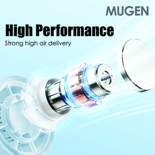 MUGEN Handheld Rechargeable Mini Foldable Portable Fan With Digital Display