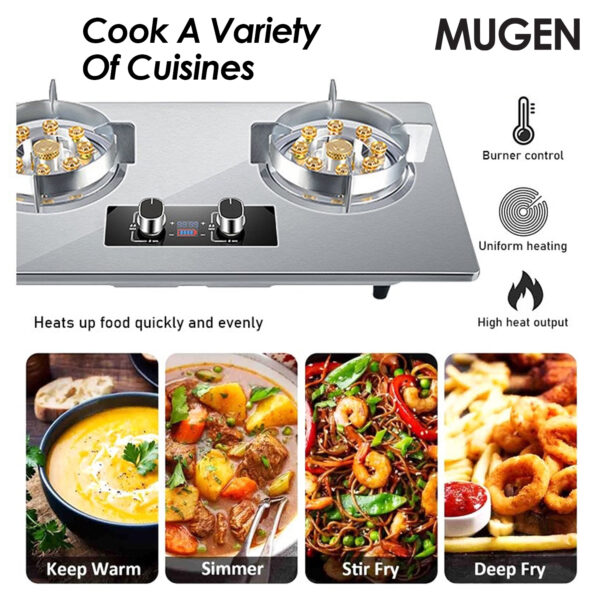 MUGEN Stainless Steel Built In Gas Hob / Tabletop Gas Cooker (10kW)