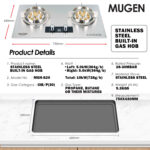MUGEN Stainless Steel Built In Gas Hob / Tabletop Gas Cooker (10kW)