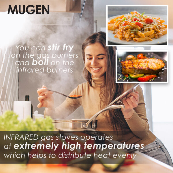MUGEN Hybrid Stainless Steel Double Standing Gas Cooker